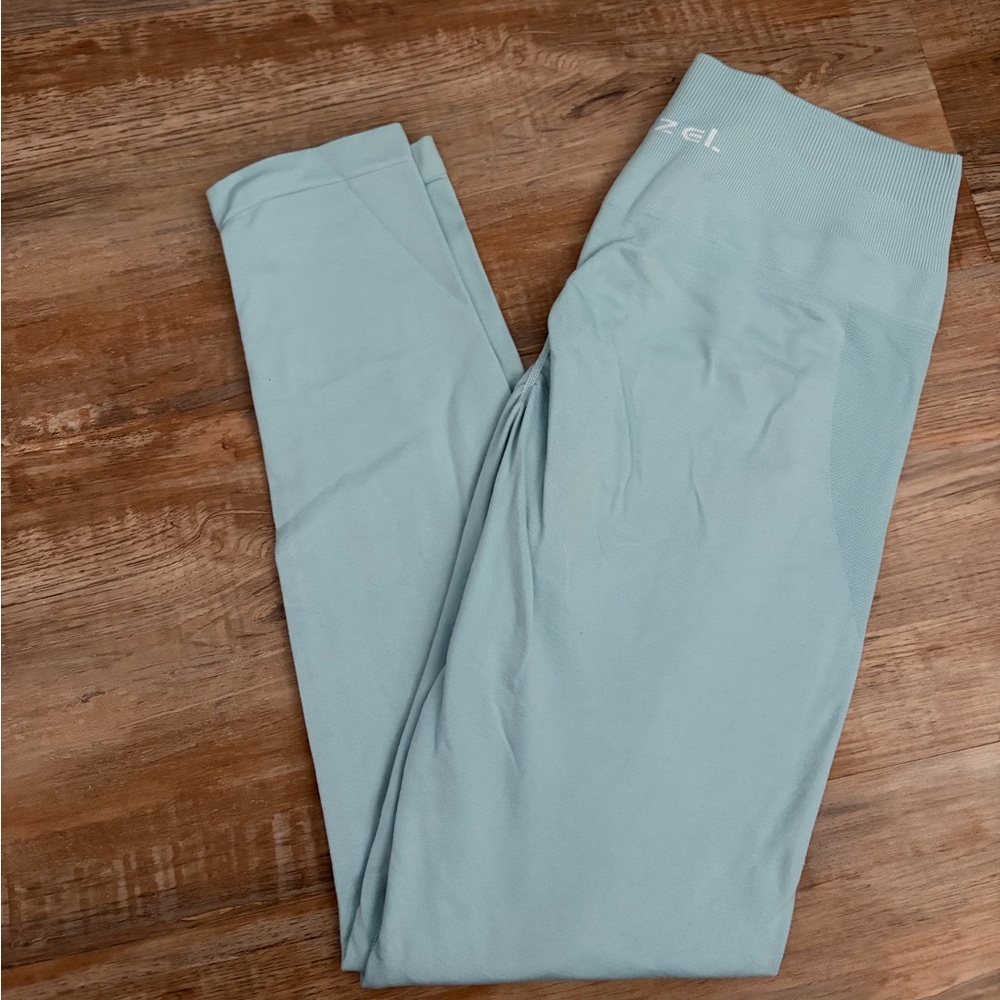 Sunzel Sky Blue Ribbed Leggings